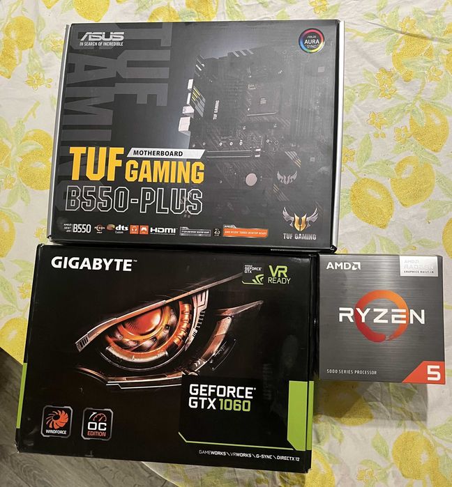 Gaming PC компоненти-Ryzen 5600G+Combo B550+32GB DDR4+GTX1060 6GB