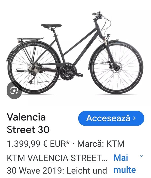 Bicicleta KTM Valencia Street Shimano XT 3x100 dinam led cadru L
