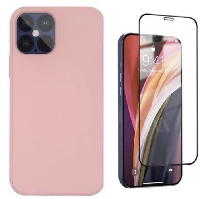Iphone 12/13/14/PRO/MAX Husa Silicon Interior Catifea + Folie Sticla P