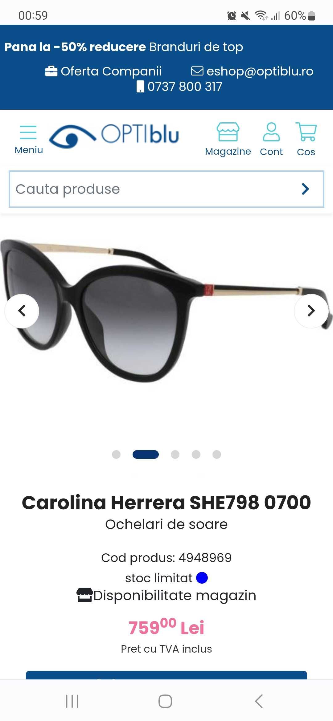 Ochelari Soare Carolina Herrera