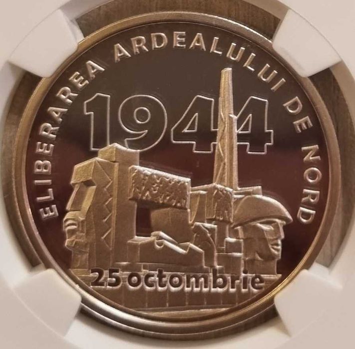 Moneda BNR 10 lei argint eliberarea Ardealului gradata NGC PF 69