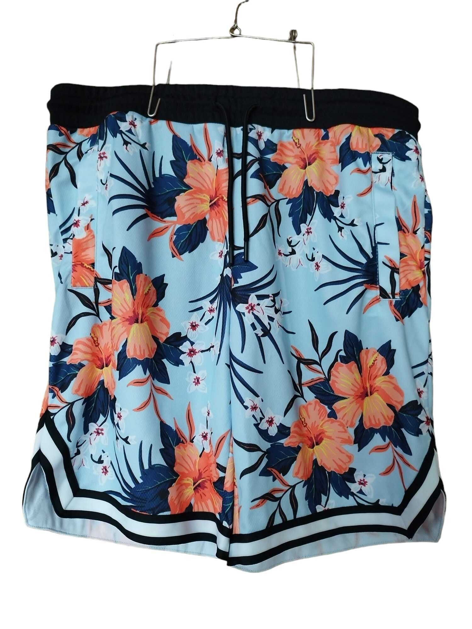 Мъжки бермуди с флорална щампа H&M, 100% полиестер, Многоцветни, L