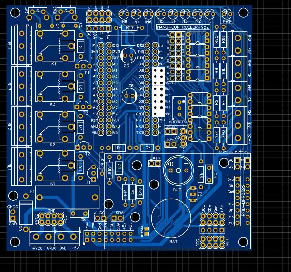 PCB - shield arduino nano - Automatizari, proiecte diverse