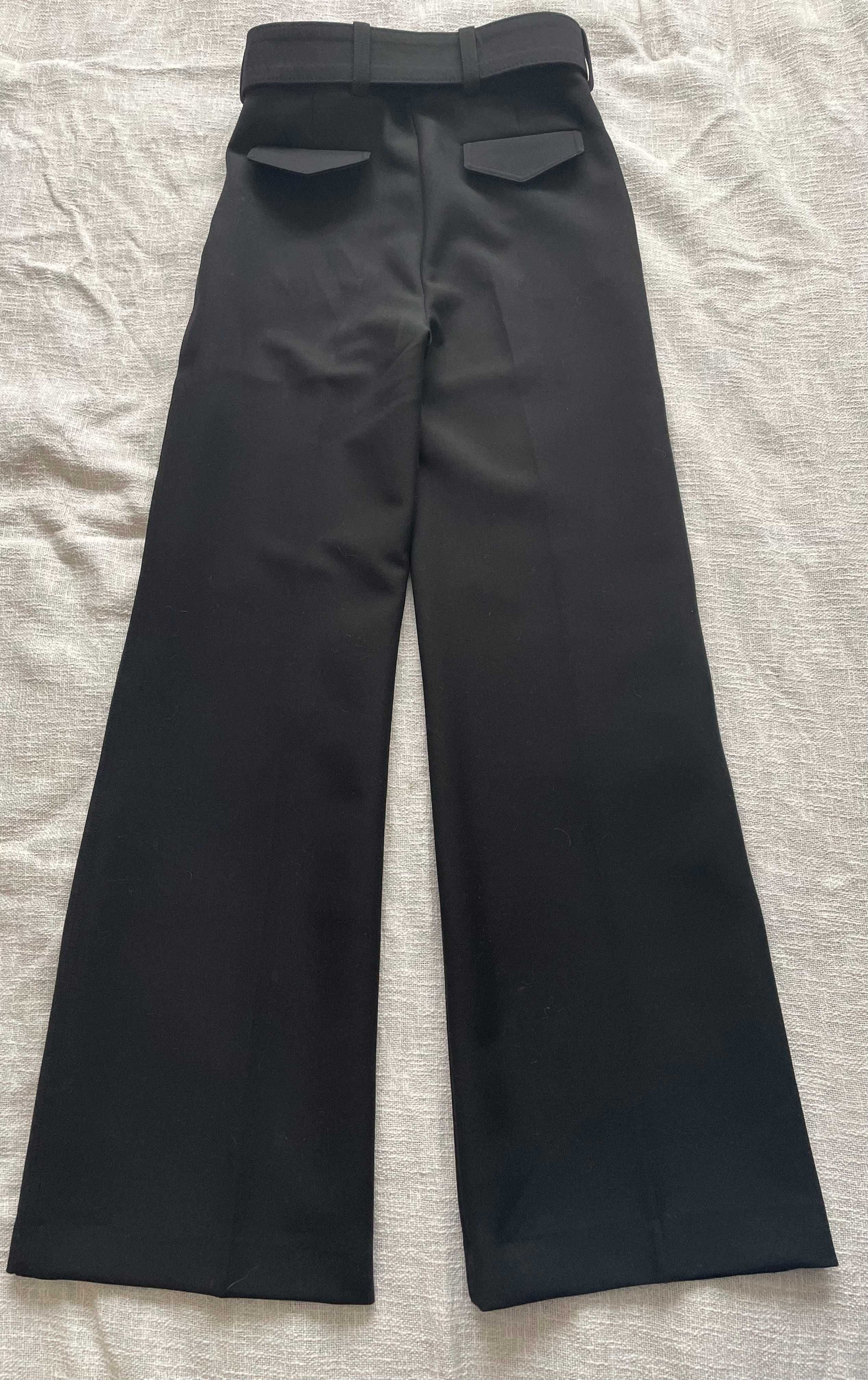 Pantaloni negri Massimo Dutti cu catarama