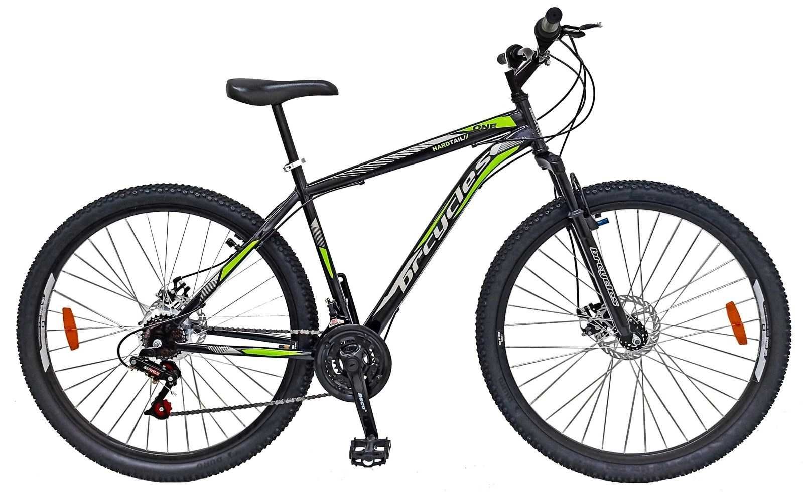 Bicicleta 29", cadru otel 19", 21 viteze, negru/verde