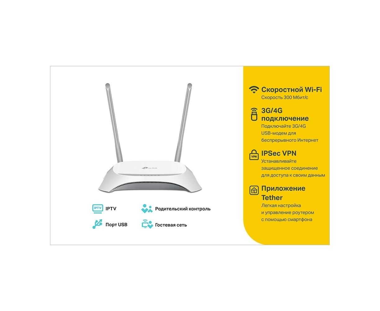 Вай-Фай роутер TP-LINK TL-WR842N VLAN ОПТИКА IPTV Порт USB для 3G/4G