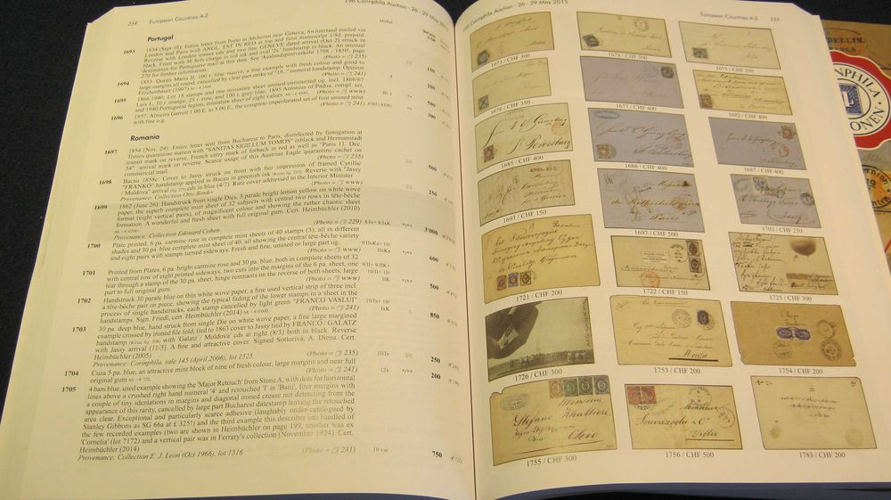 Filatelie/lot 2 cataloguri licitatii timbre CORINPHILA/Europe&Overseas