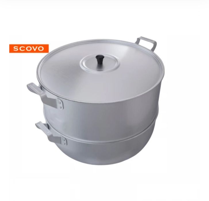 Алюминиевая мантоварка — 15 литров (34 см диаметр, 4 яруса)