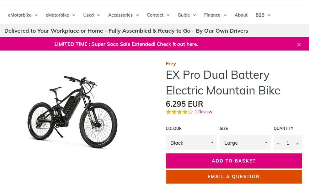 Bicicleta electrica 60 Km/h - 2 baterii - 1344 Wh - 160 Nm - Rockshox