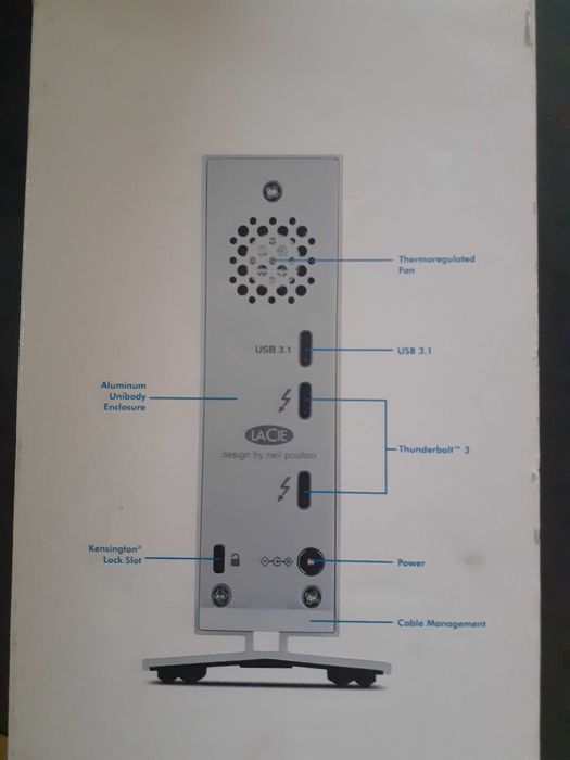 Nou! LaCie d2 Thunderbolt3, 8TB,Profesional external desktop storage
