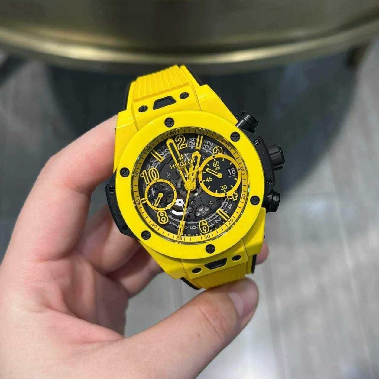 Мъжки керамичен часовник Hublot Big Bang Unico Yellow Magic 42mm