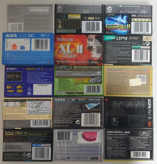 Vand casete noi sigilate vintage, pret pe bucata Agfa, TDK, Sony, Basf