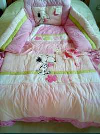 Комплект олекотена завивка- шалте за бебе, обиколник за бебешко легло