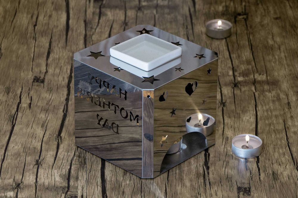 Персонализиран подарък 3 в 1 - свещник, аромолампа, фондю