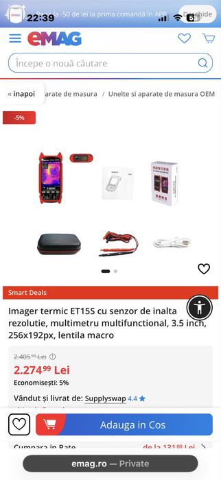 Camera Termica IR si Multimetru ToolTop ET15s