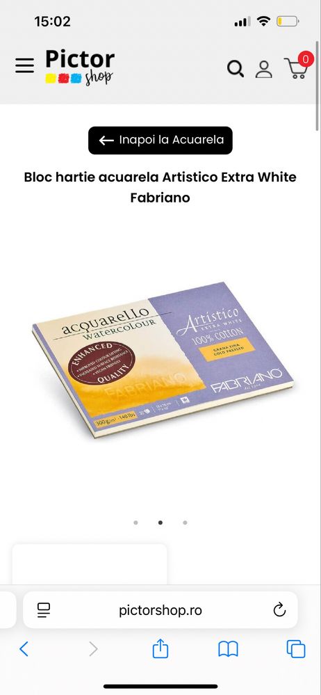 bloc hartie acuarela fabriano desen