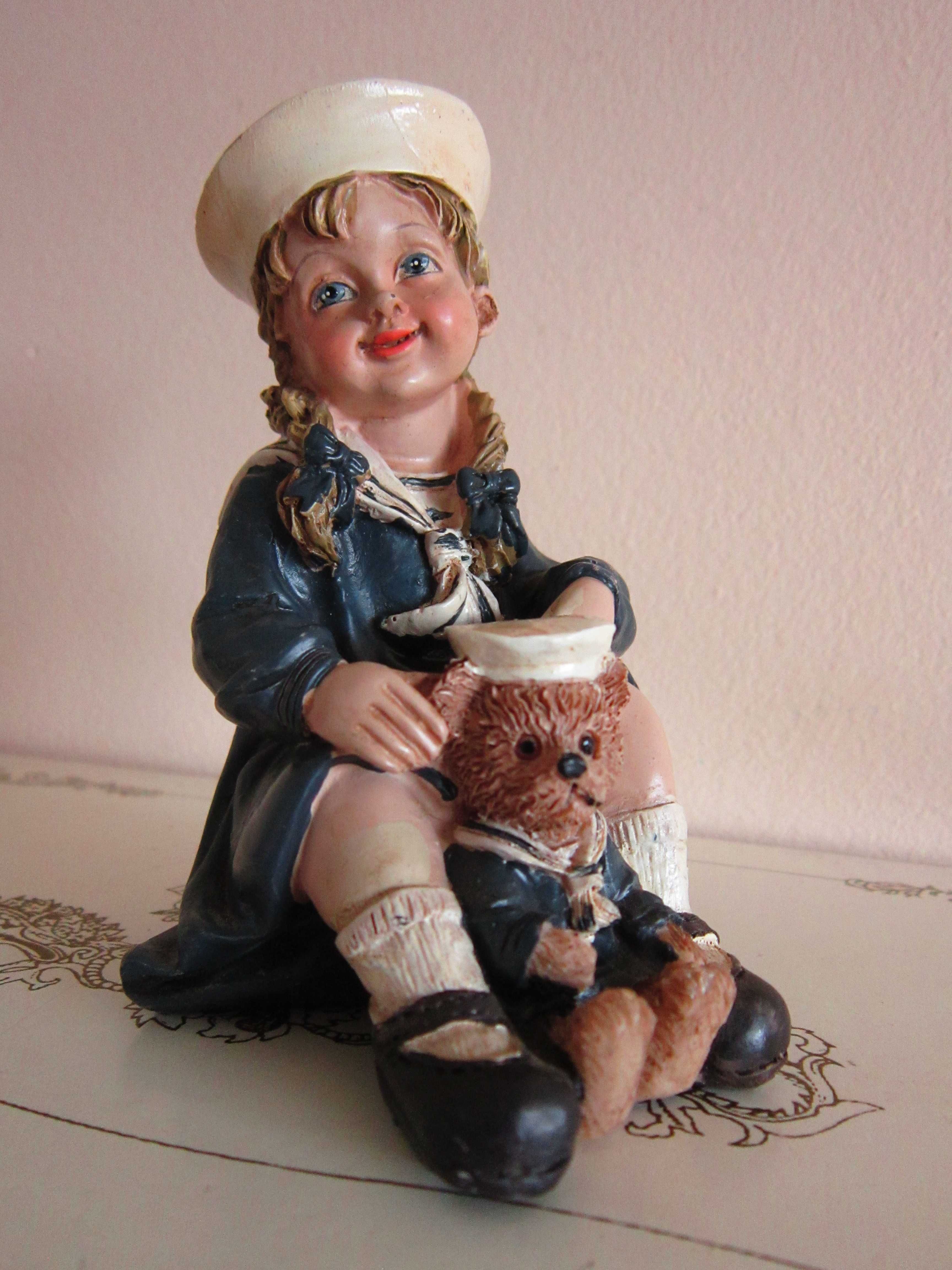 cadou rar Fetita si ursulet -2 marinari figurina Gilde vintage