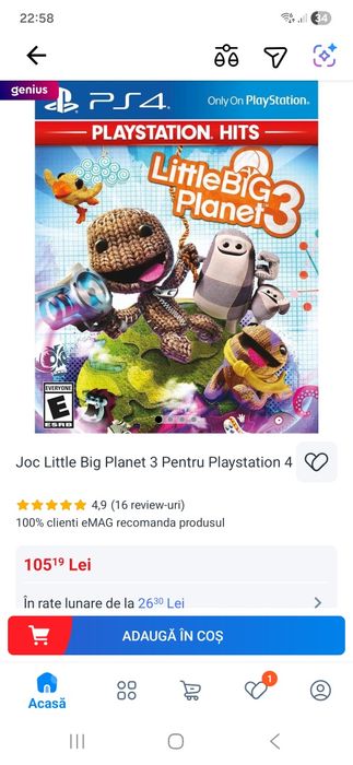 Little Big planet 3 pentru ps4 ca nou