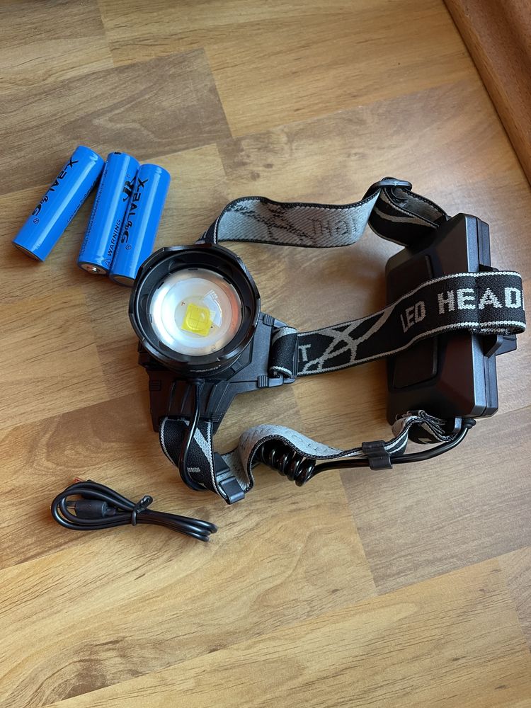 Lanterna de cap LED cu Zoom pescuit/drumetie