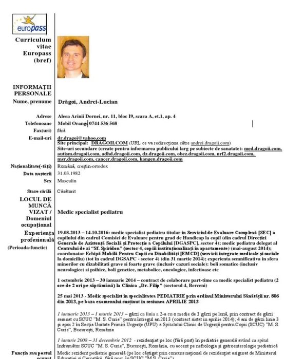 Realizez CV (model Europass )