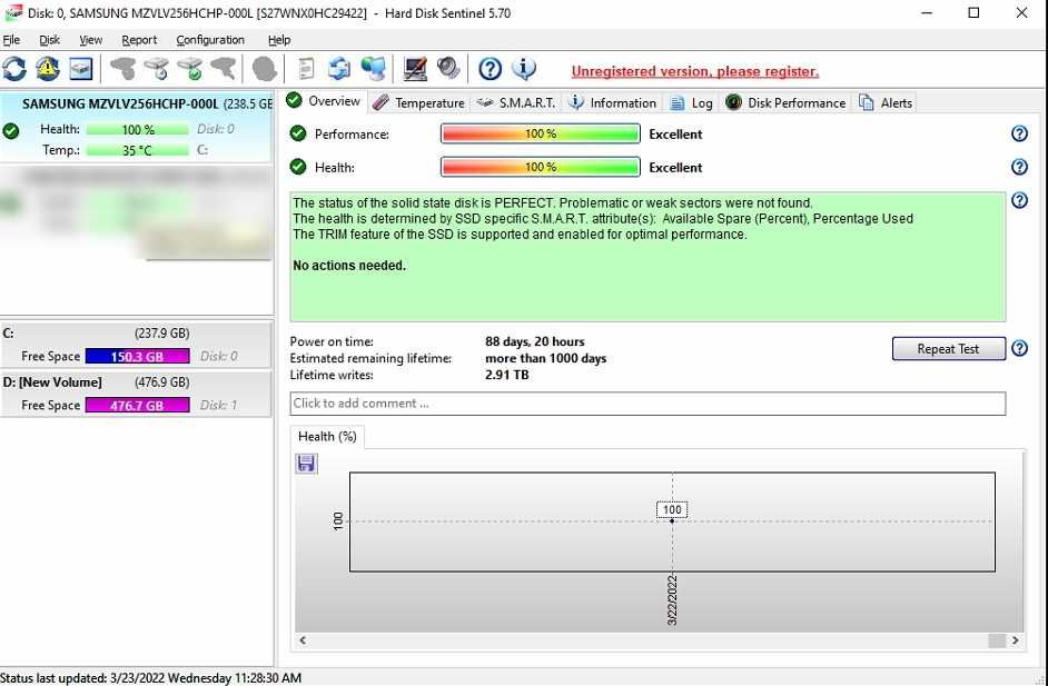 Vand SSD-uri M2 Samsung de 256 GB, 90 de ore de functionare