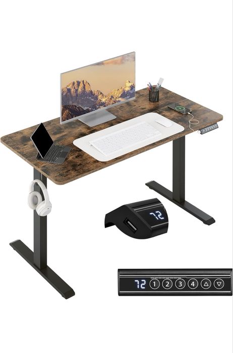 Birou reblabil electric pe inaltime cu port de incarcare USB