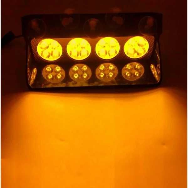 Сигнална Лампа 4LED Блиц за стъкло- 3079 Жълта светлина