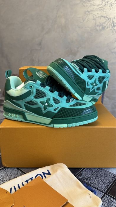 Sneakers LV Louis Vuitton Trainer Green — Mărimea 41 și 42, Noi