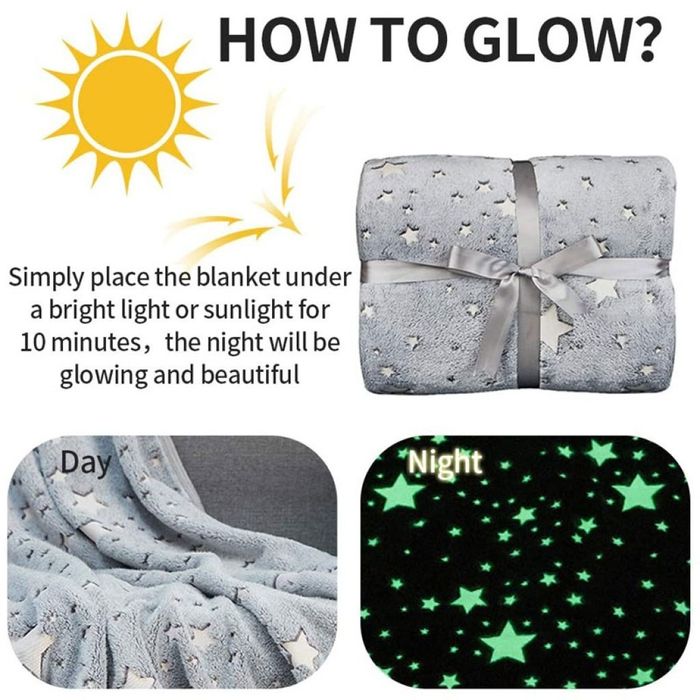 Детско одеяло, светещо в тъмното- 120 х150 см., полиестерен микрофибър