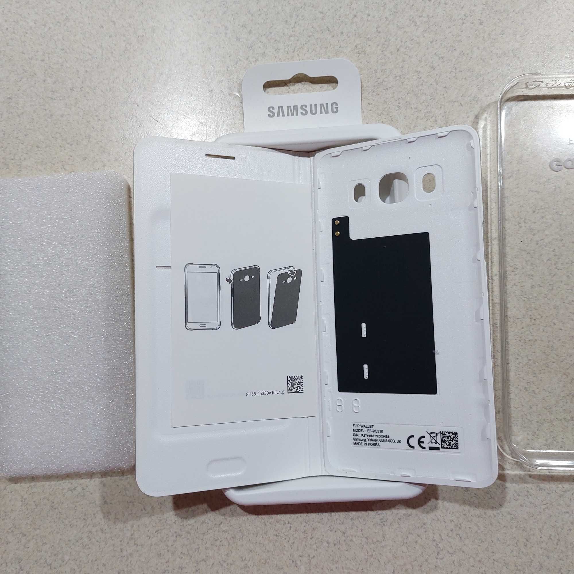 Husa telefon Samsung J5 Flip Wallet alb