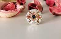 Inel din aur de 9k cu diamante naturale rubine și safir natural