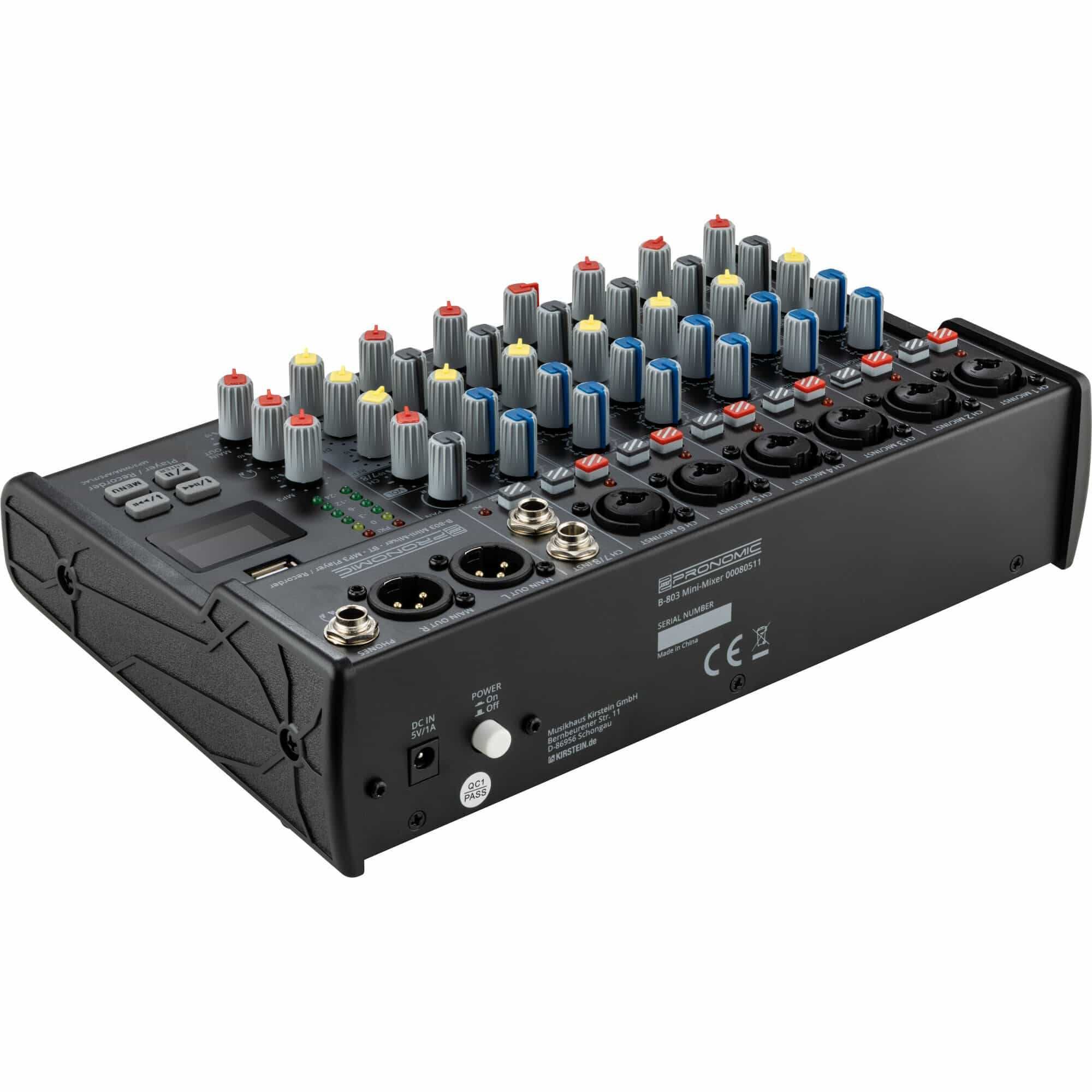 Mini Mixer Bluetooth USB Recording Pronomic B-803