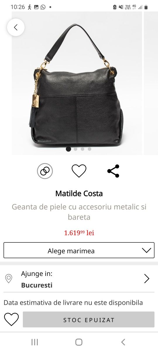 Geanta piele Matilde Costa noua