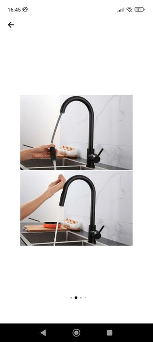 Baterie Bucatarie Cu Dus Extractabil Cu Touch Pentru Pornire/Oprire