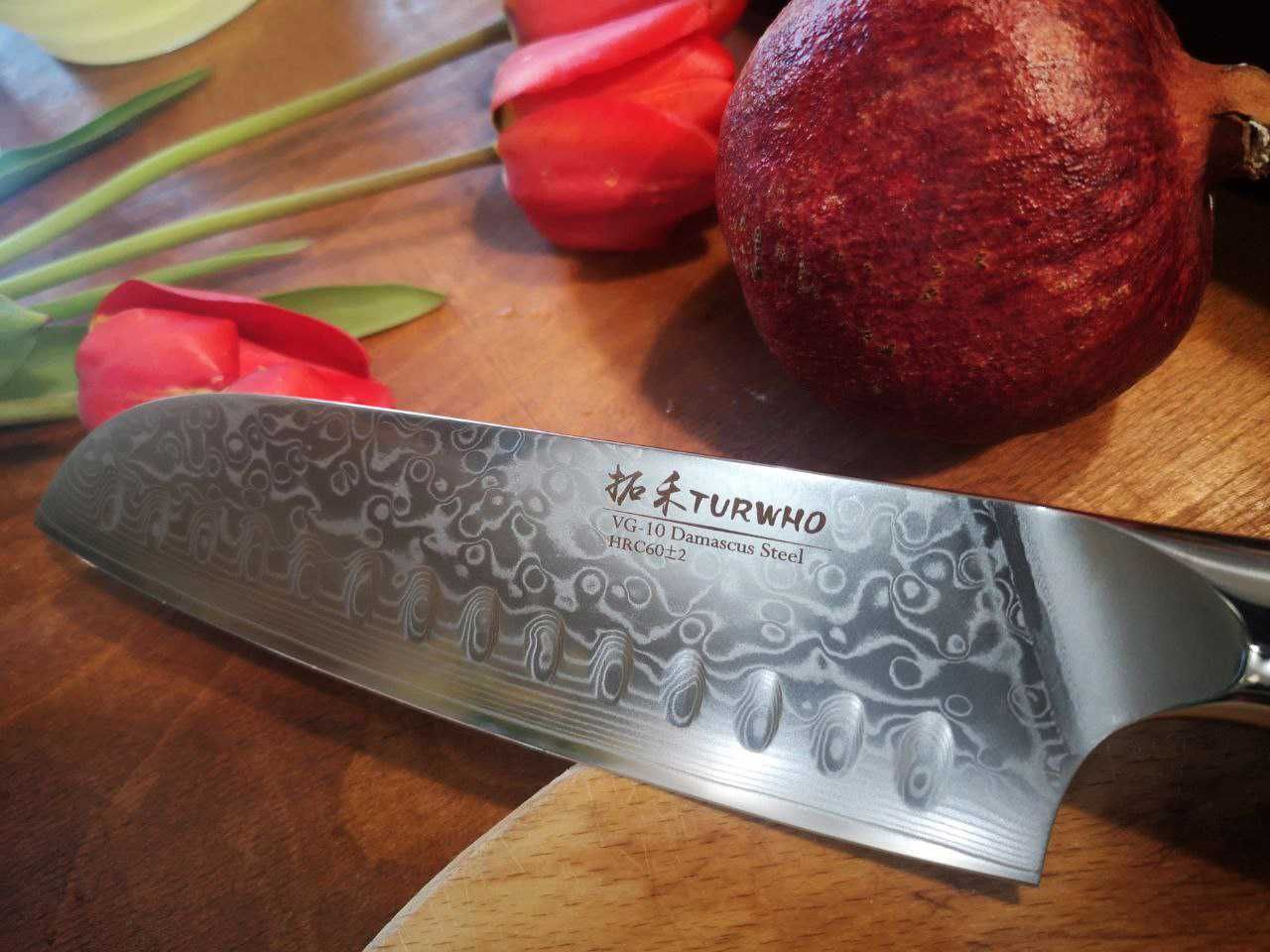 Cutit bucatarie Santoku - japonez lama 7inch damasc VG10