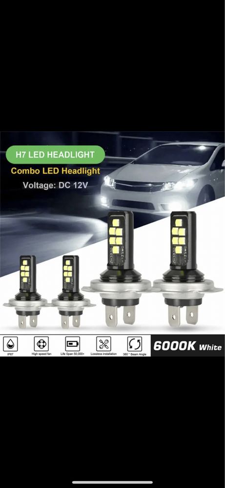 Bec led H7 6000k