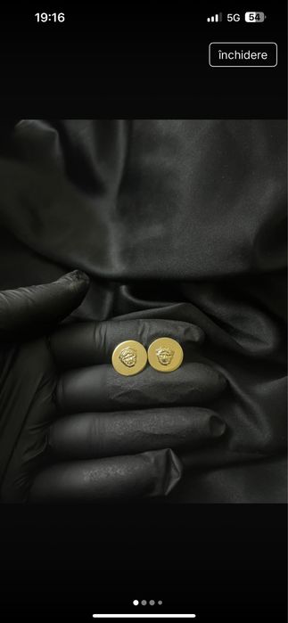 Cercei argint placat cu aur model versace