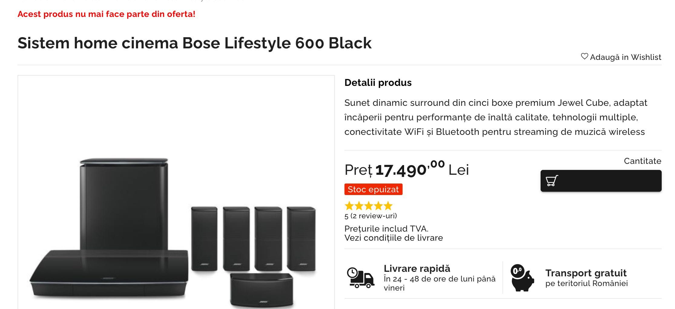 Bose Lifestyle 600 sistem audio 5.1 4k, apple airplay, bluetooth, wifi
