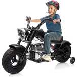 Motocicleta Kinderauto Old School 300W 24V roti moi gonflabile Black