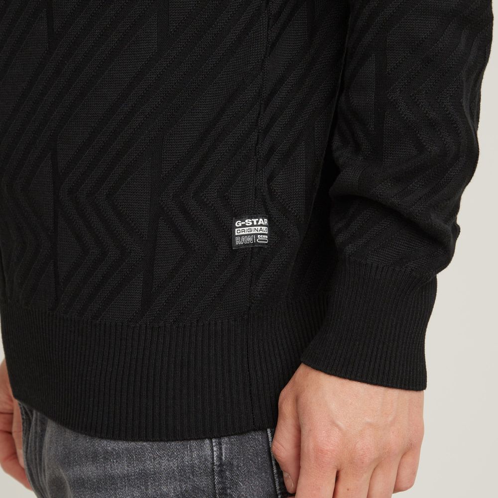 G-Star RAW Zig-Zag Structure Turtle Knitted ОРИГИНАЛНО мъжко поло - L