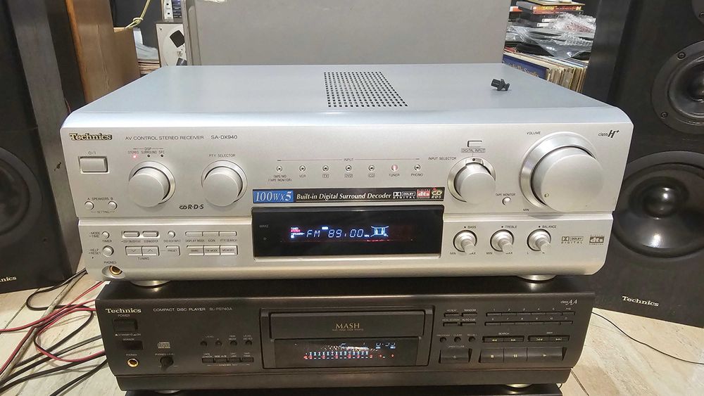 Amplituner Technics SA-DX940 RDS intrari digitale, argintiu test video