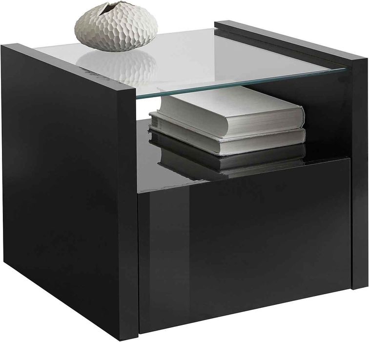 Set doua noptiere( negru lucios)