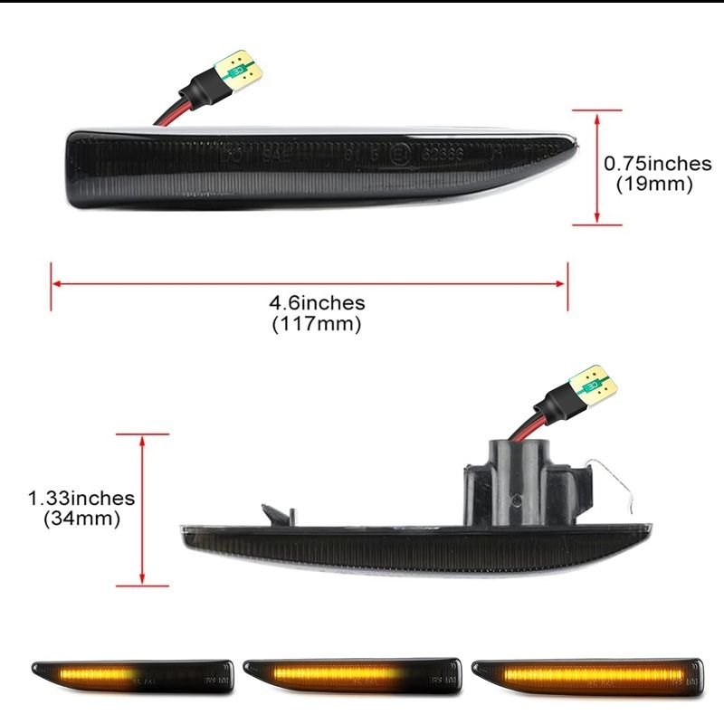 2 Броя Динамични LED Мигачи за BMW 7 Series E65 E66 E67 E68 2002–2008