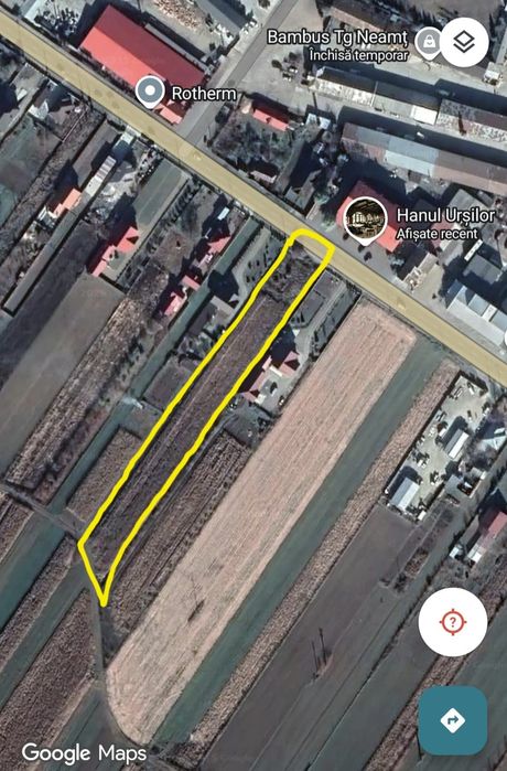 Vând teren intravilan Vanatori-Neamț vis-a-vis de Hanul Ursilor