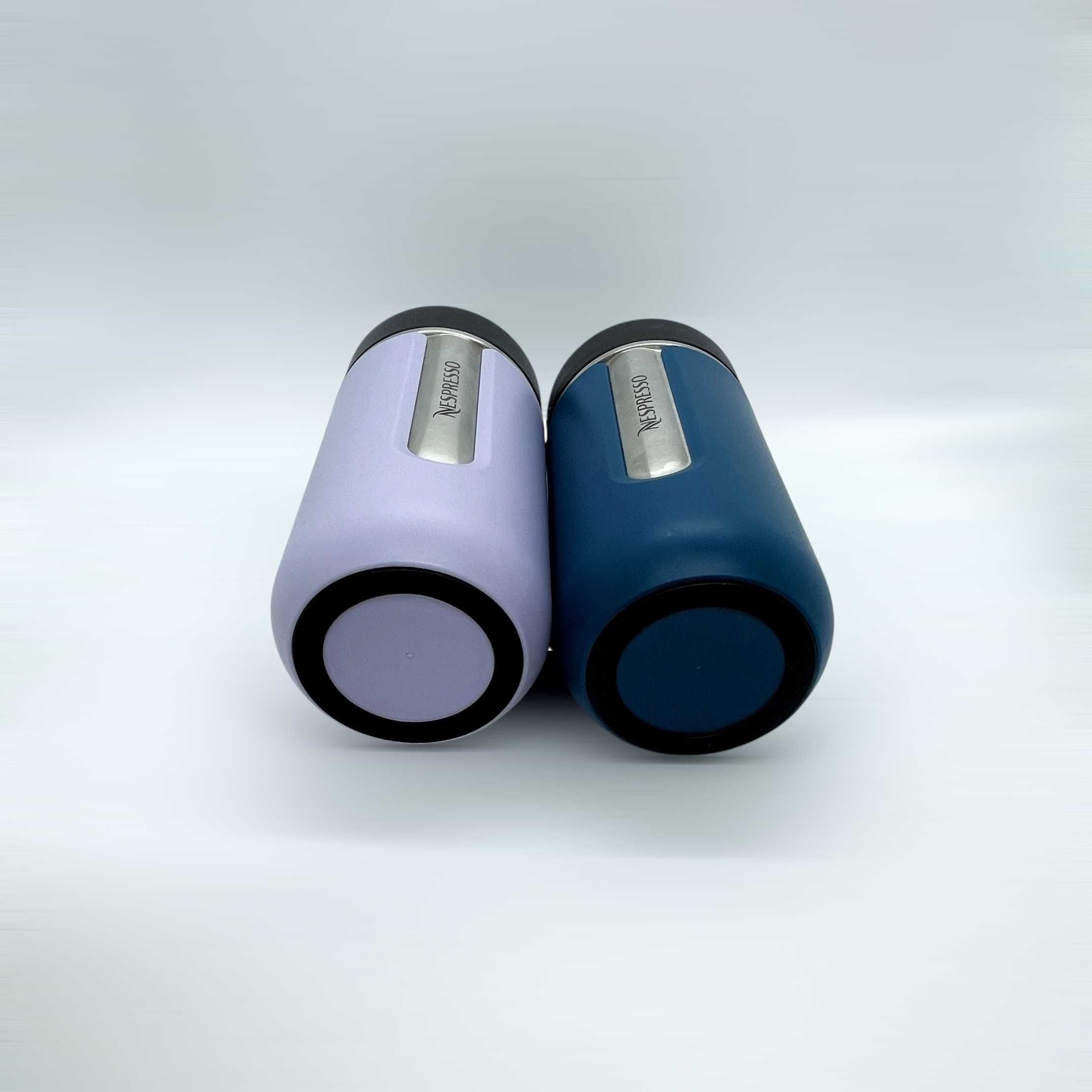Оригинална Nespresso Travel Mug термо чаша кафе за път синя и лилава