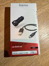 Încărcător auto Hama 12W, 2.4 A, Fast Charge, cablu micro usb