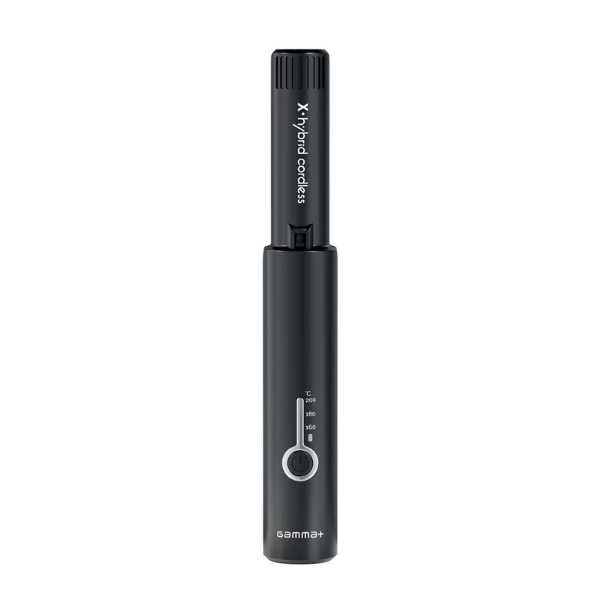 Gamma+ X-Hybrid – Безкабелна минипреса за коса в черен цвят