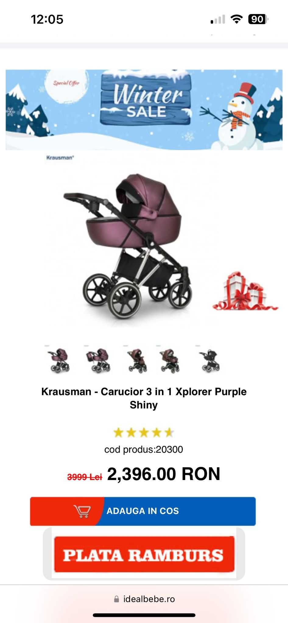 Krausman - Carucior 3 in 1 Xplorer Purple Shiny