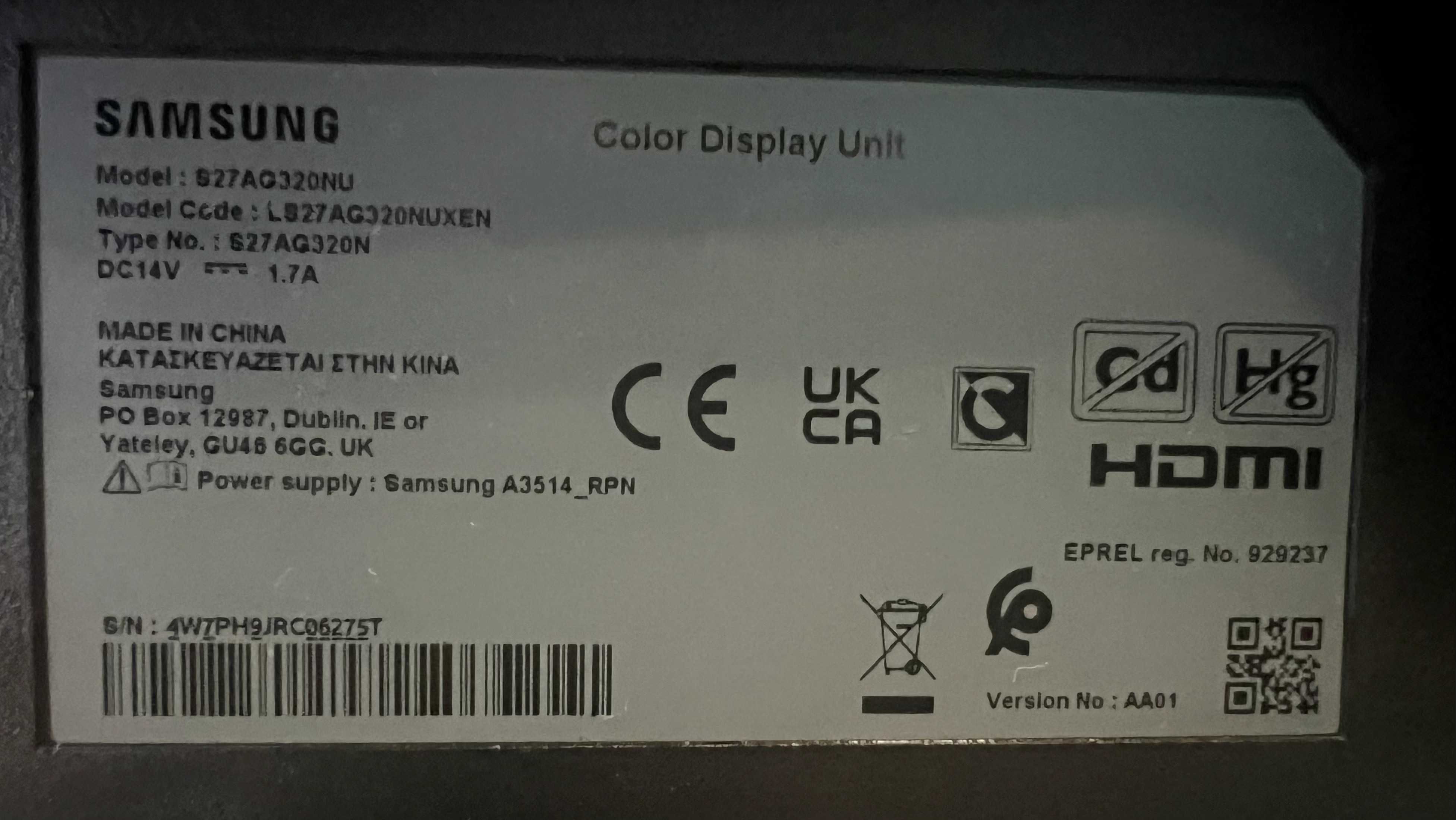 Гейминг монитор Samsung - Odyssey G3 27AG320, 27'', FHD, 165Hz