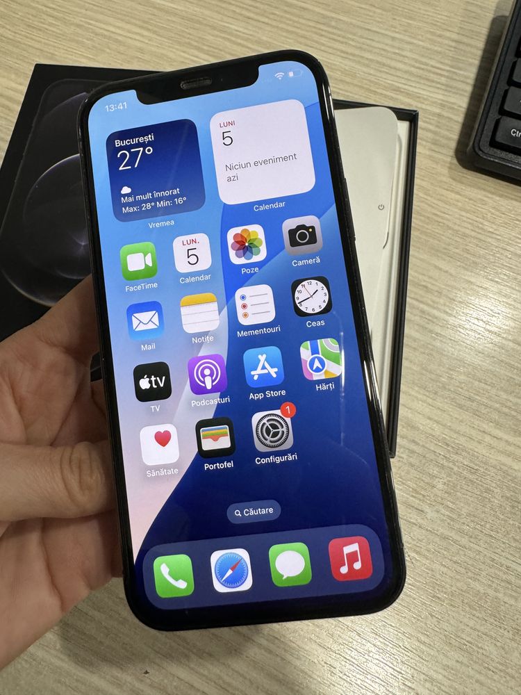 iPhone 12 Pro 5G, 128GB, Graphite, Impecabil/CA NOU!!!